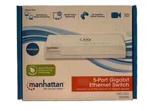 Manhattan 5-Port Gigabit Ethernet Switch Windows XP, 7/8, Vista, Mac OS NEW